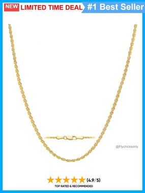 14K Solid Gold Rope Chain Necklace 1.6mm 20 Inch Lobster Clasp Unisex